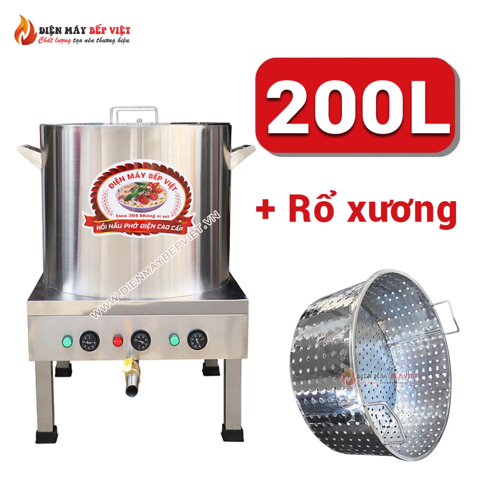 Thiết bị nấu Phở 200L+ Rổ Xương