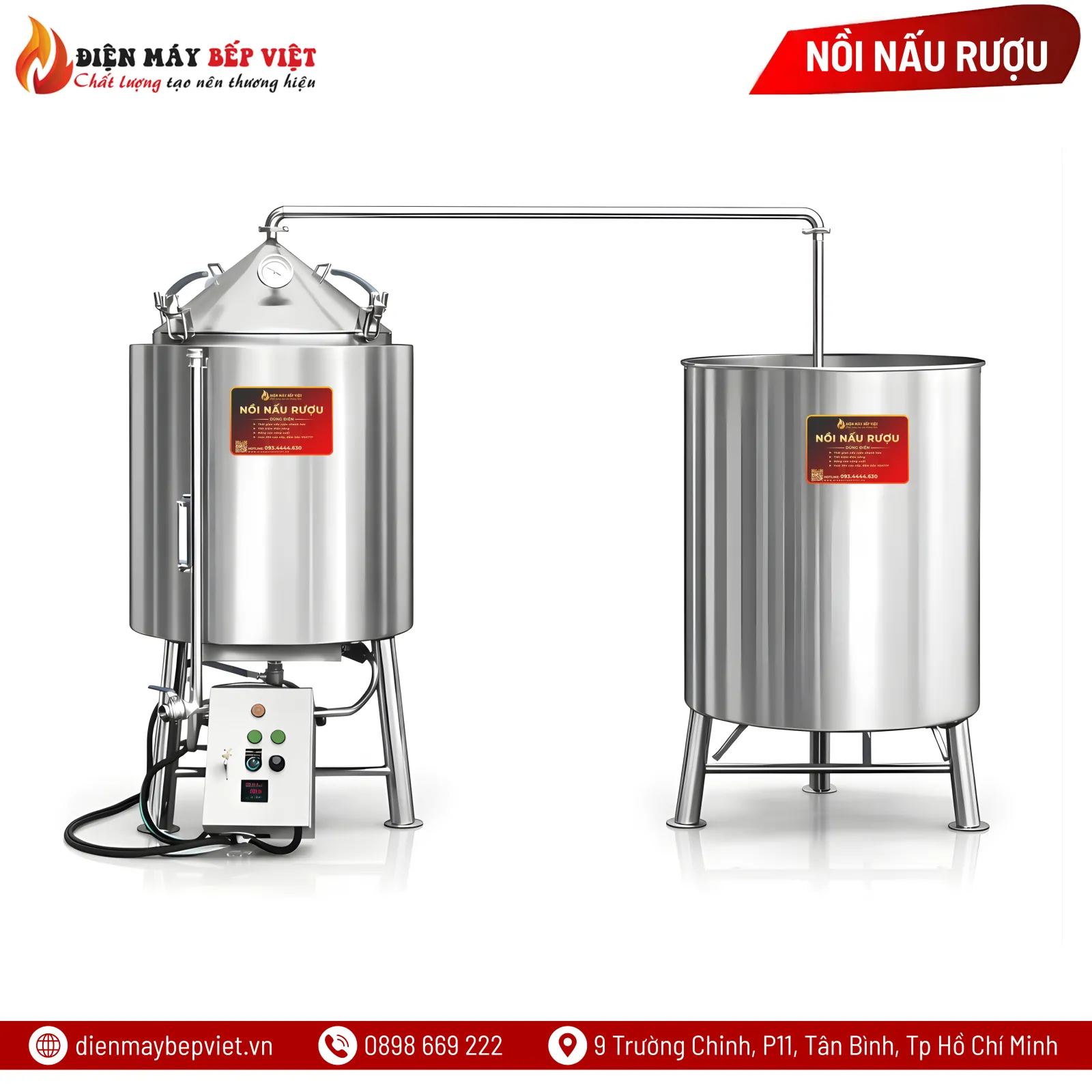 Nồi Nấu Rượu Bằng Điện (60Kg Gạo)