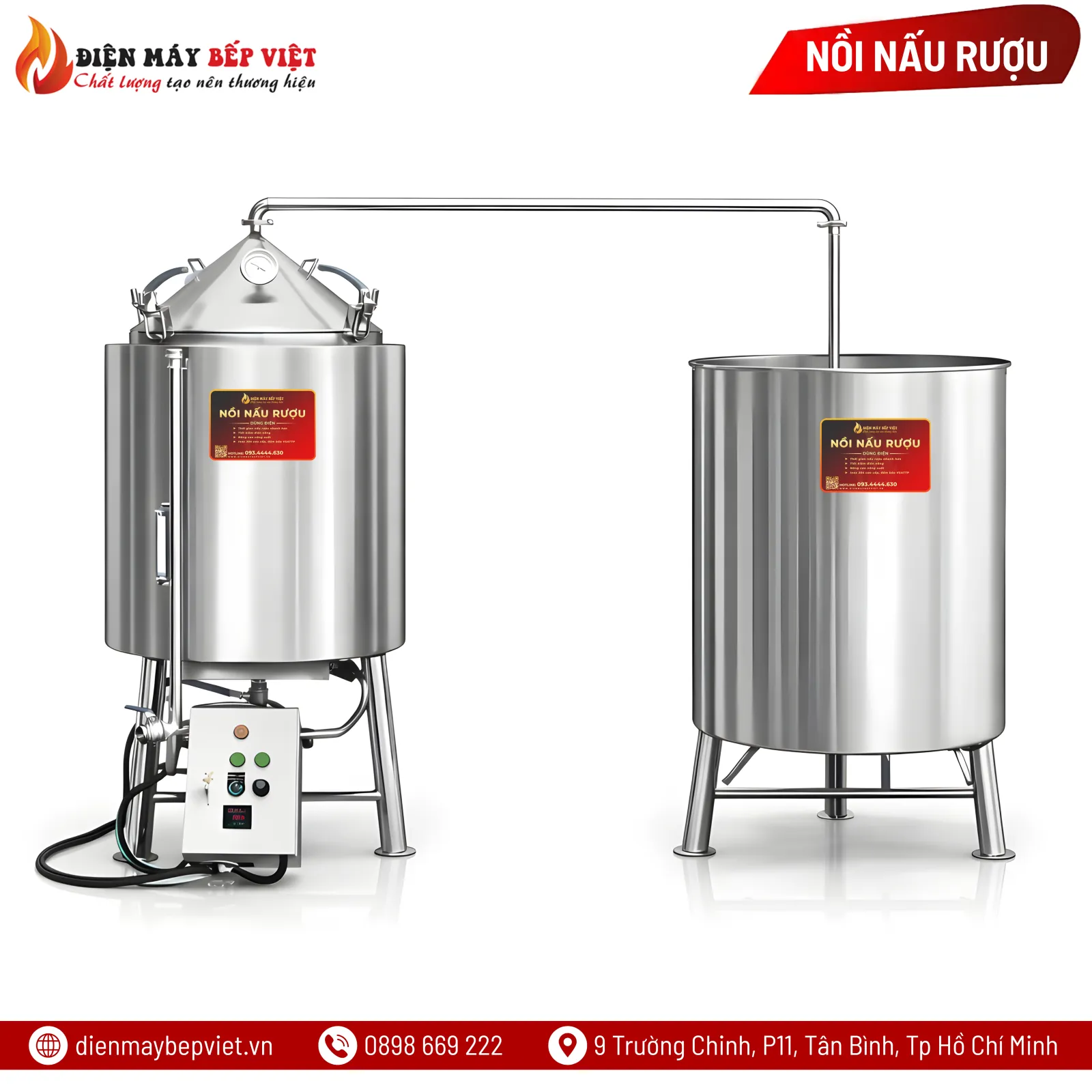 Nồi Nấu Rượu Bằng Điện (80Kg Gạo)