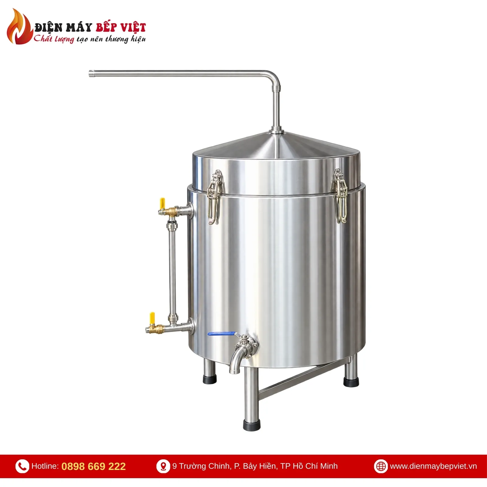 Nồi Nấu Rượu Công Nghiệp 50Kg