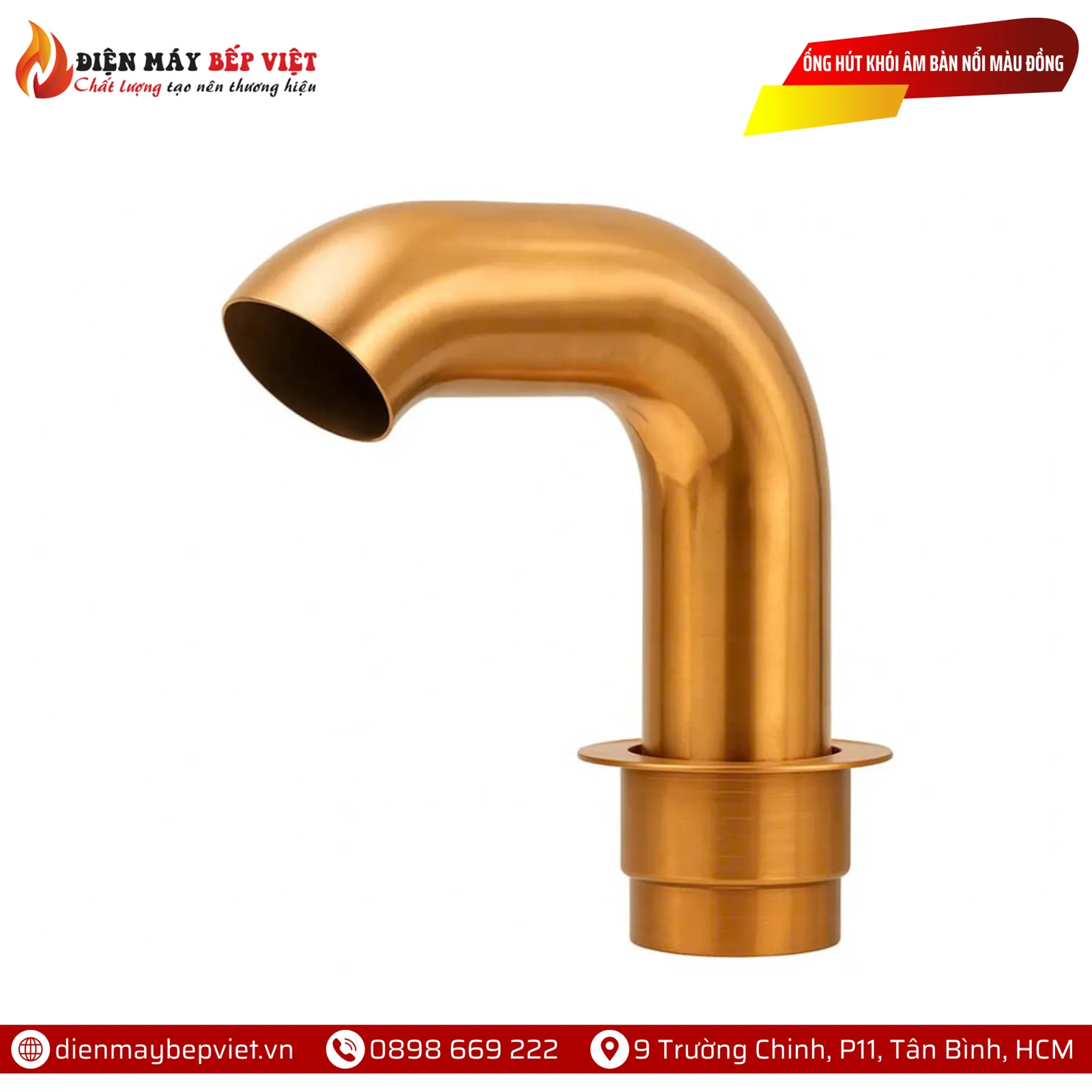 Ống Hút Khói Âm Bàn Nổi Màu Đồng