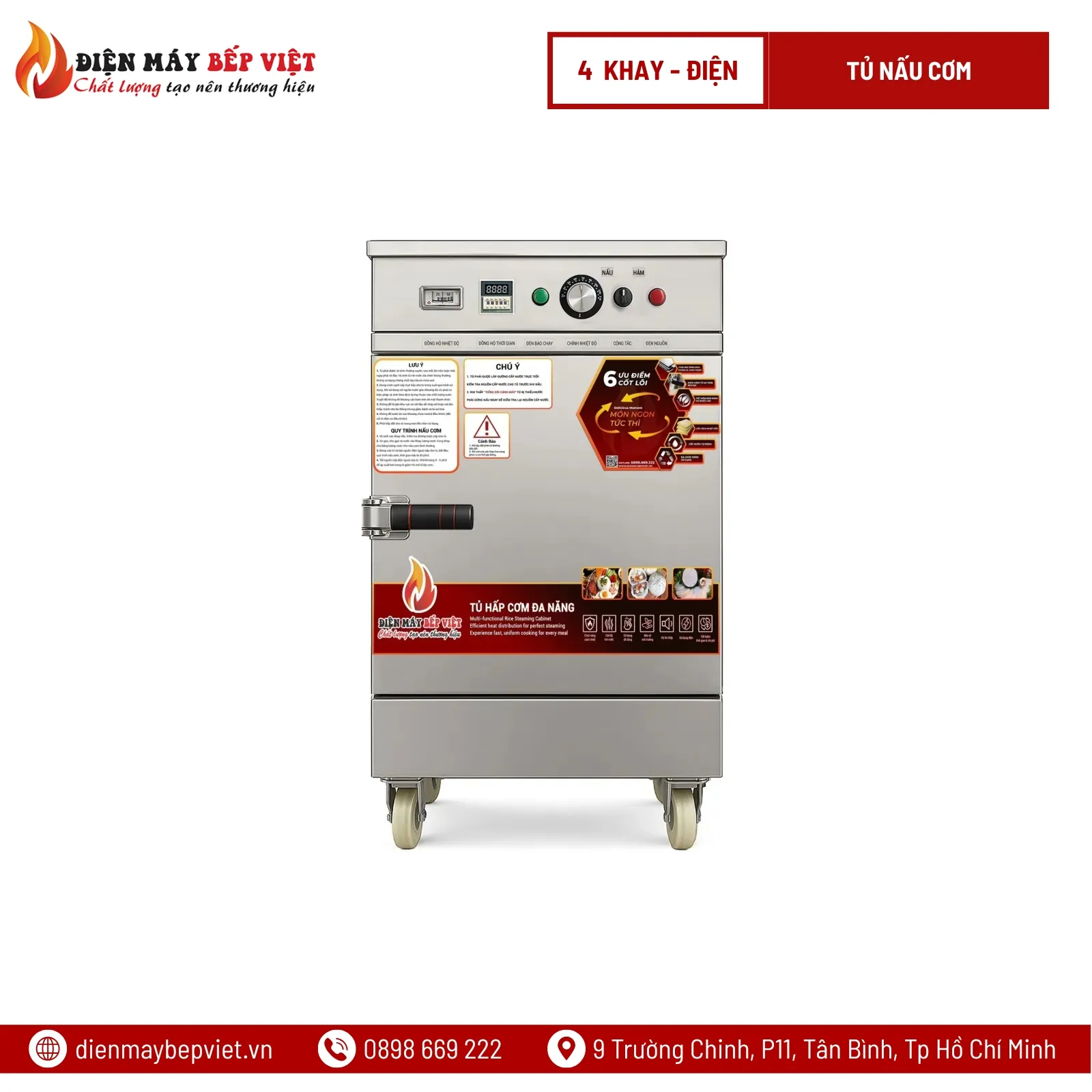 Tủ Cơm 4 Khay Điện