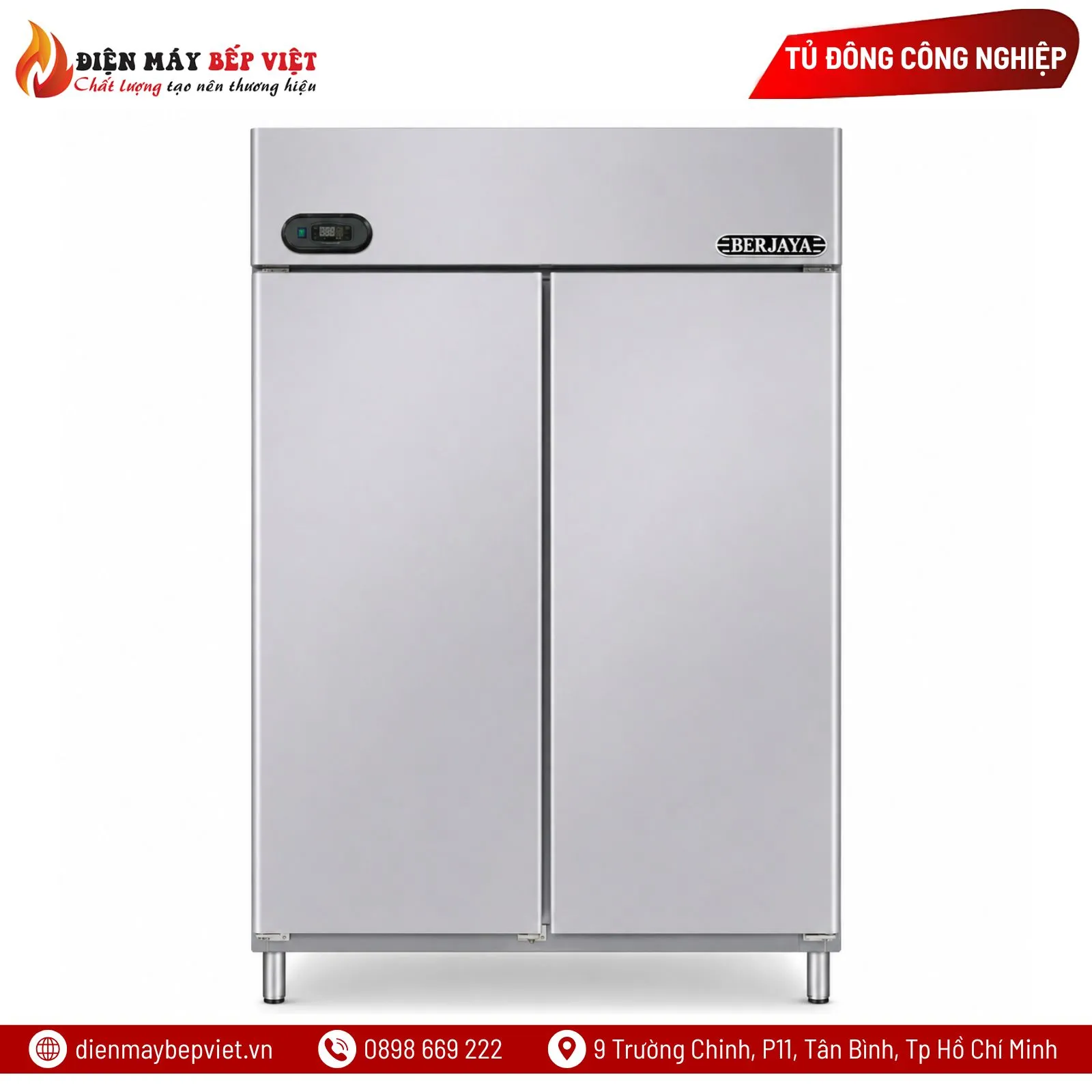 Tủ Đông Inox 2 Cánh Dài Berjaya BS2FDUF/Z/GN