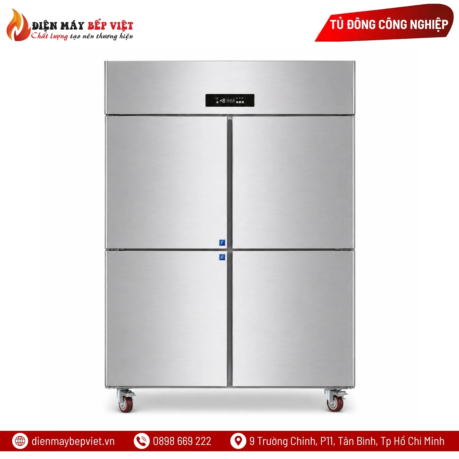 Tủ Đông Mát Quạt Lạnh 4 Cánh Inox Lightcool LS-1200F-4C1