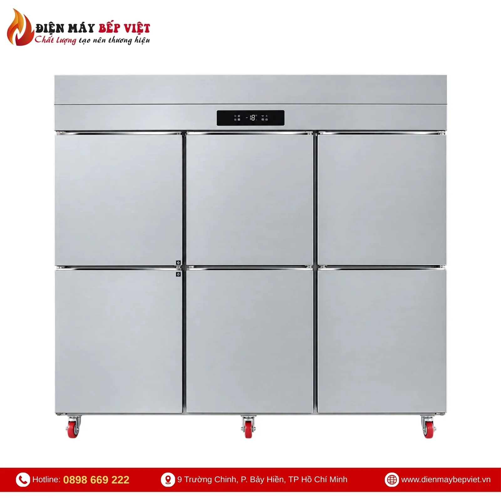 Tủ Đông Mát Quạt Lạnh 6 Cánh Inox Lightcool LS-1200F-6C1