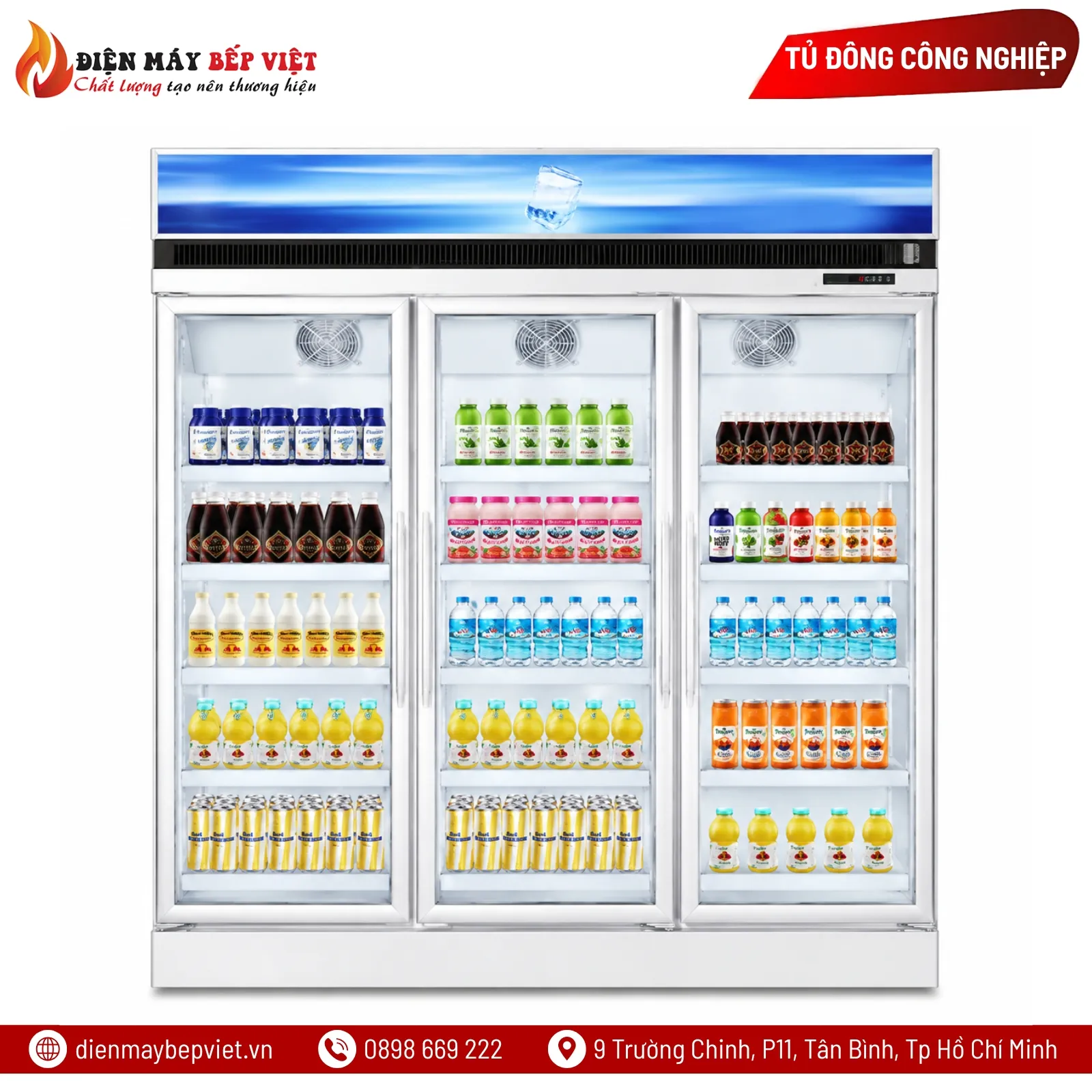 Tủ Đông Siêu Thị 3 Cánh Kính Kistem KIS-XS144F3Y