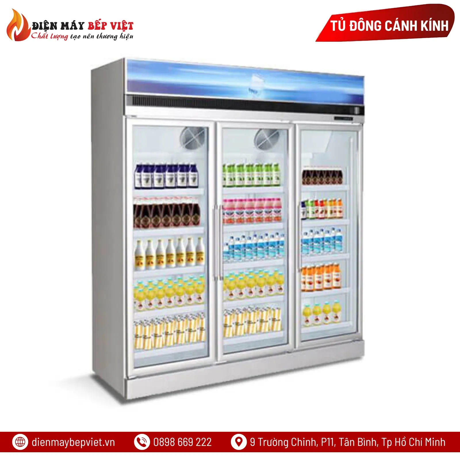 Tủ Đông Siêu Thị 3 Cánh Kính Kistem KIS-XS144F3Y