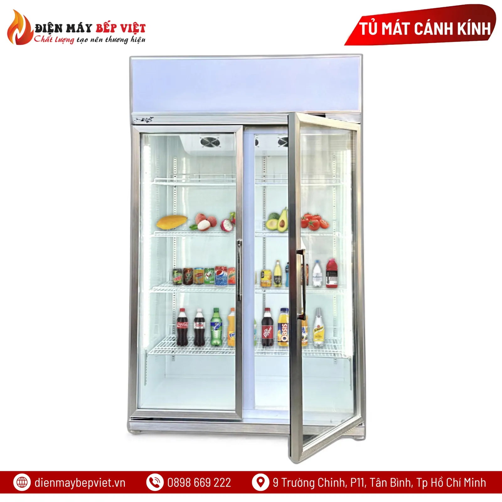 Tủ Mát 2 Cửa Kính Cao Cấp LC-1260FA