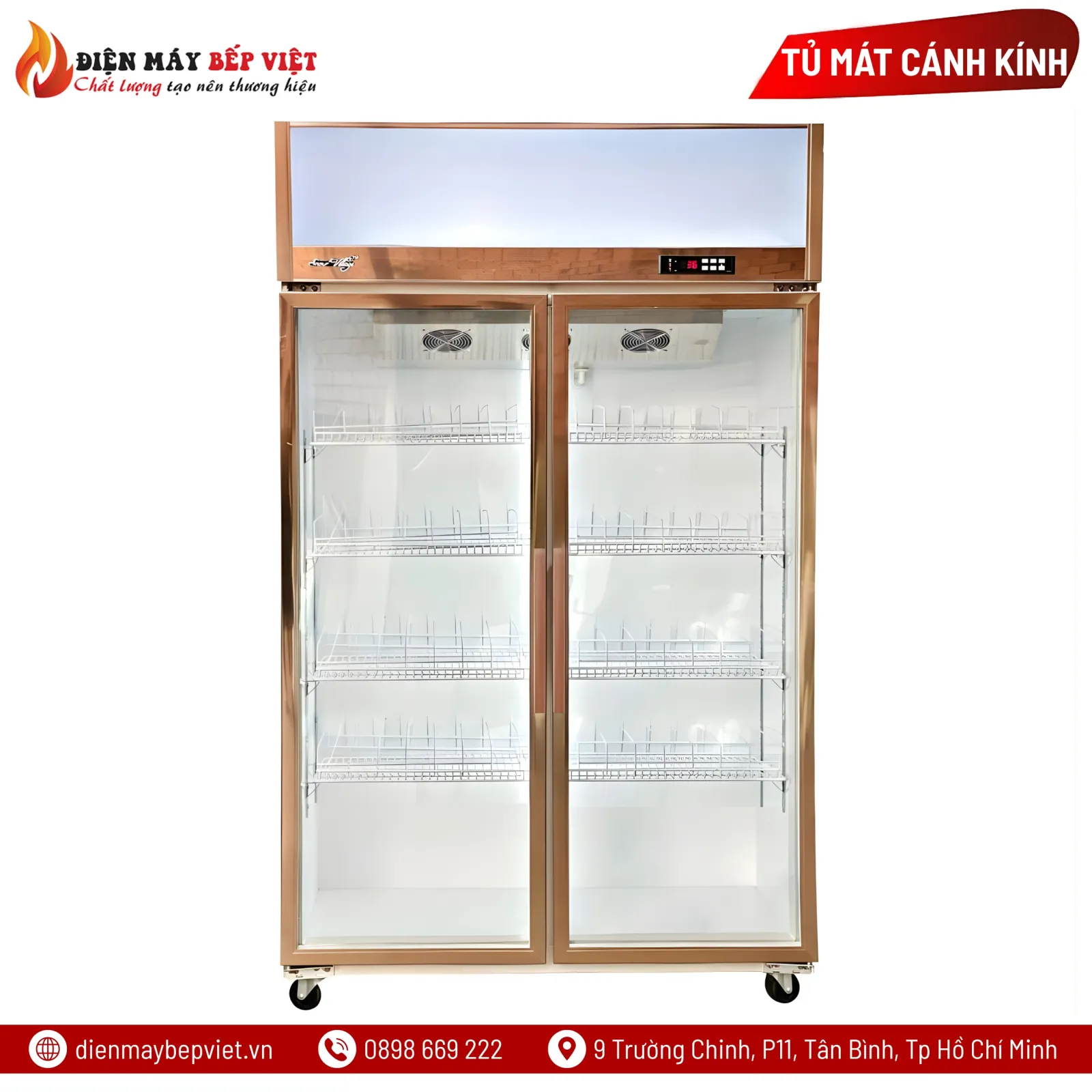 Tủ Mát 2 Cửa Kính Quạt Lạnh LC-1200AF
