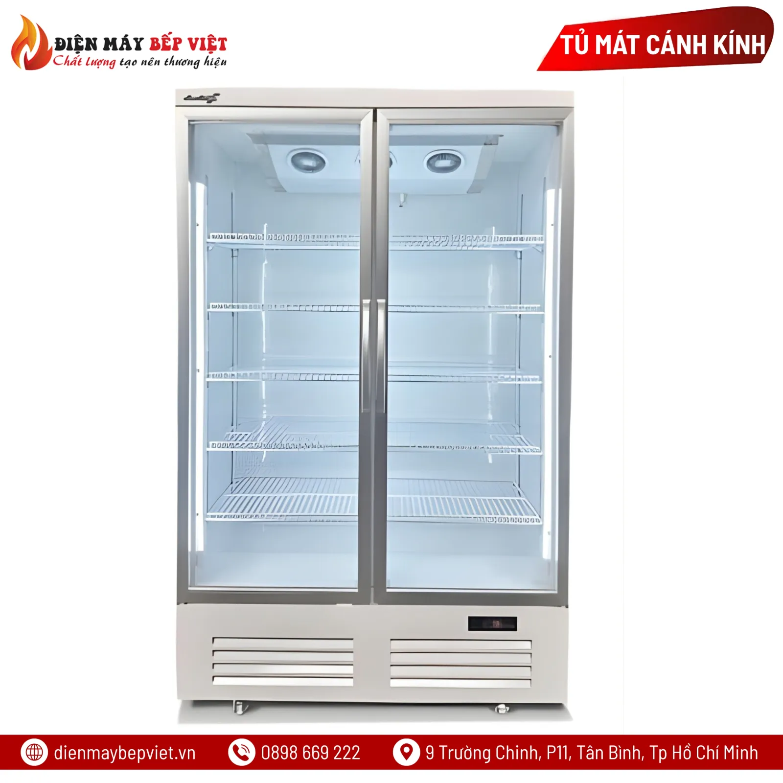 Tủ Mát 2 Cửa Kính “Quạt Lạnh” LC-1200XF
