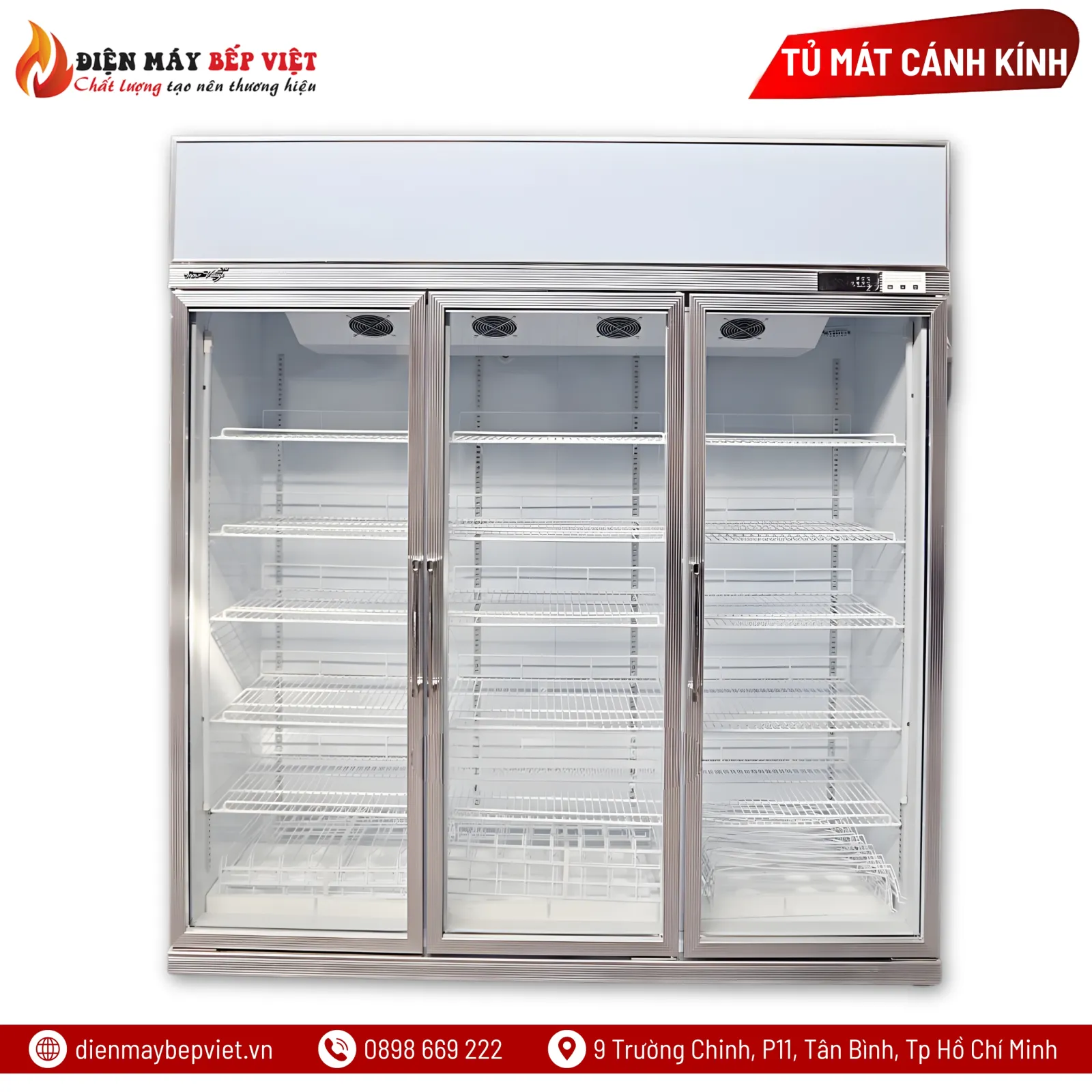 Tủ Mát 3 Cửa Kính Cao Cấp LC-1860FA