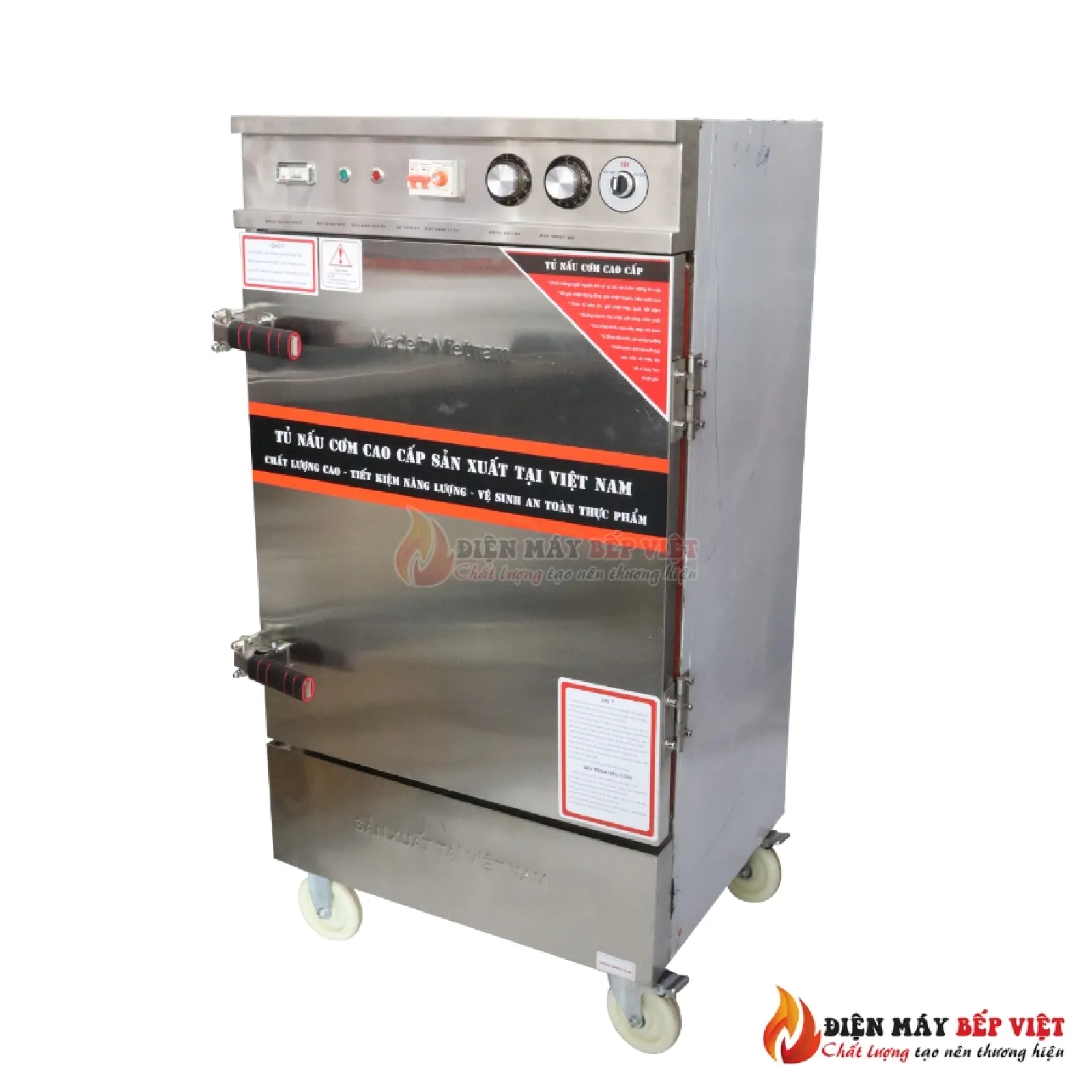 Tủ cơm 12 khay: Gas - Điện + hẹn giờ - 40kg