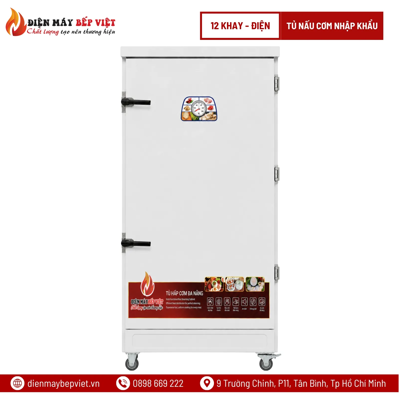 Tủ Nấu Cơm Điện 12 Khay Nhập Khẩu