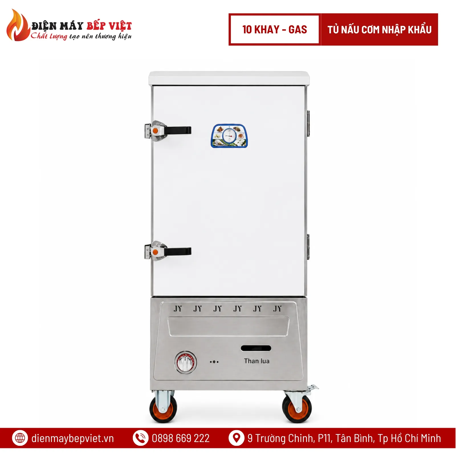 Tủ Nấu Cơm Gas 10 Khay Nhập Khẩu