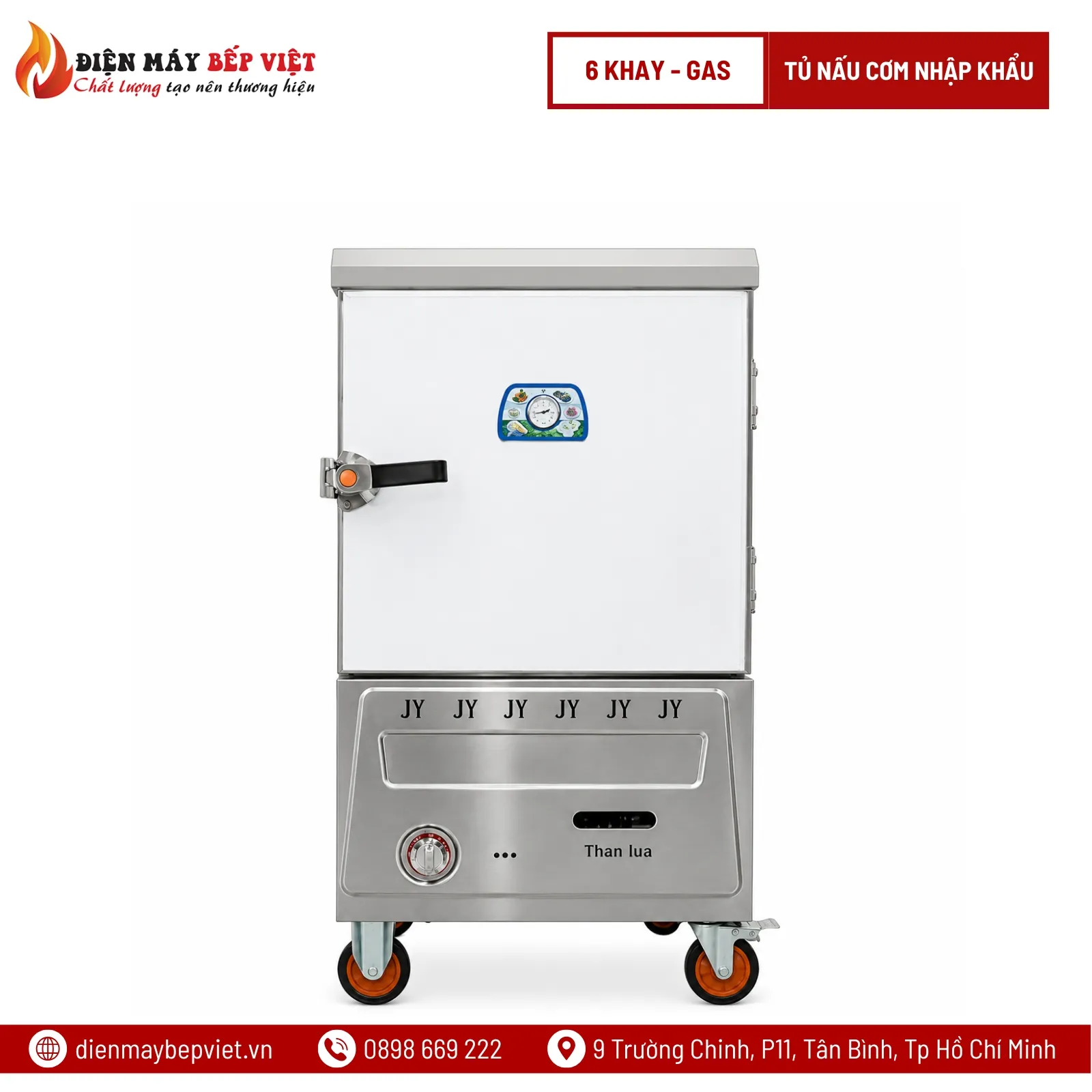 Tủ Nấu Cơm Gas 6 Khay Nhập Khẩu