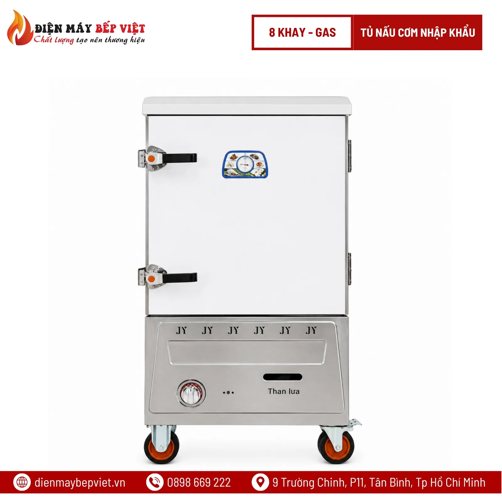 Tủ Nấu Cơm Gas 8 Khay Nhập Khẩu