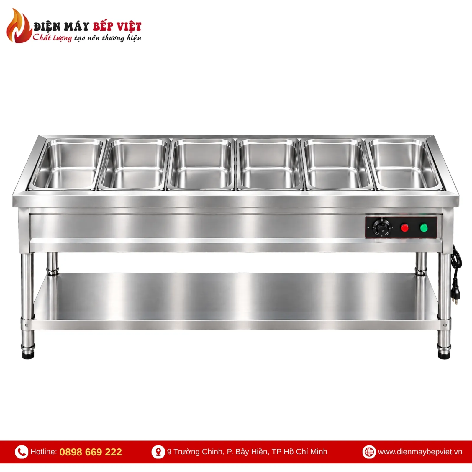 Tủ Quầy Giữ Nóng Thức Ăn 6 Khay 1/1