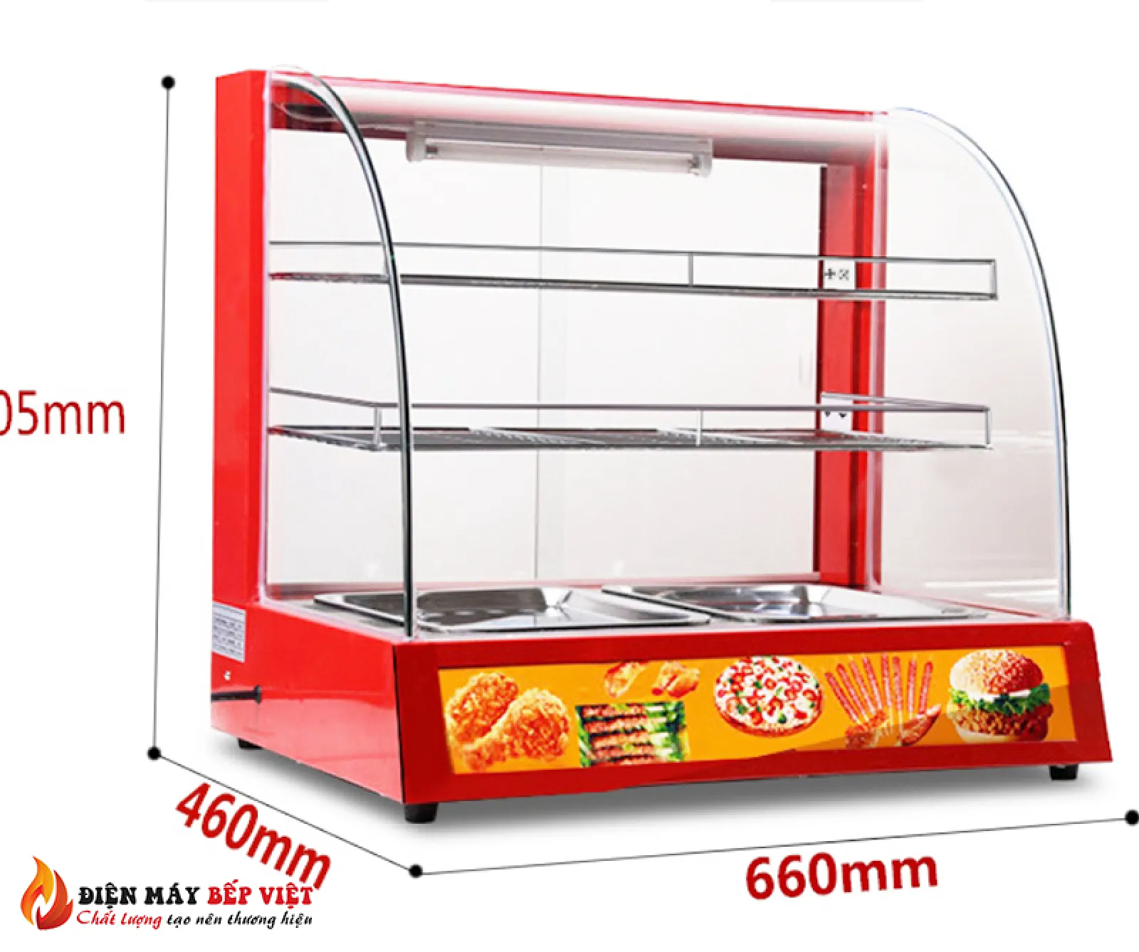 Tủ trưng bày gà rán YT206 (2 Khay)