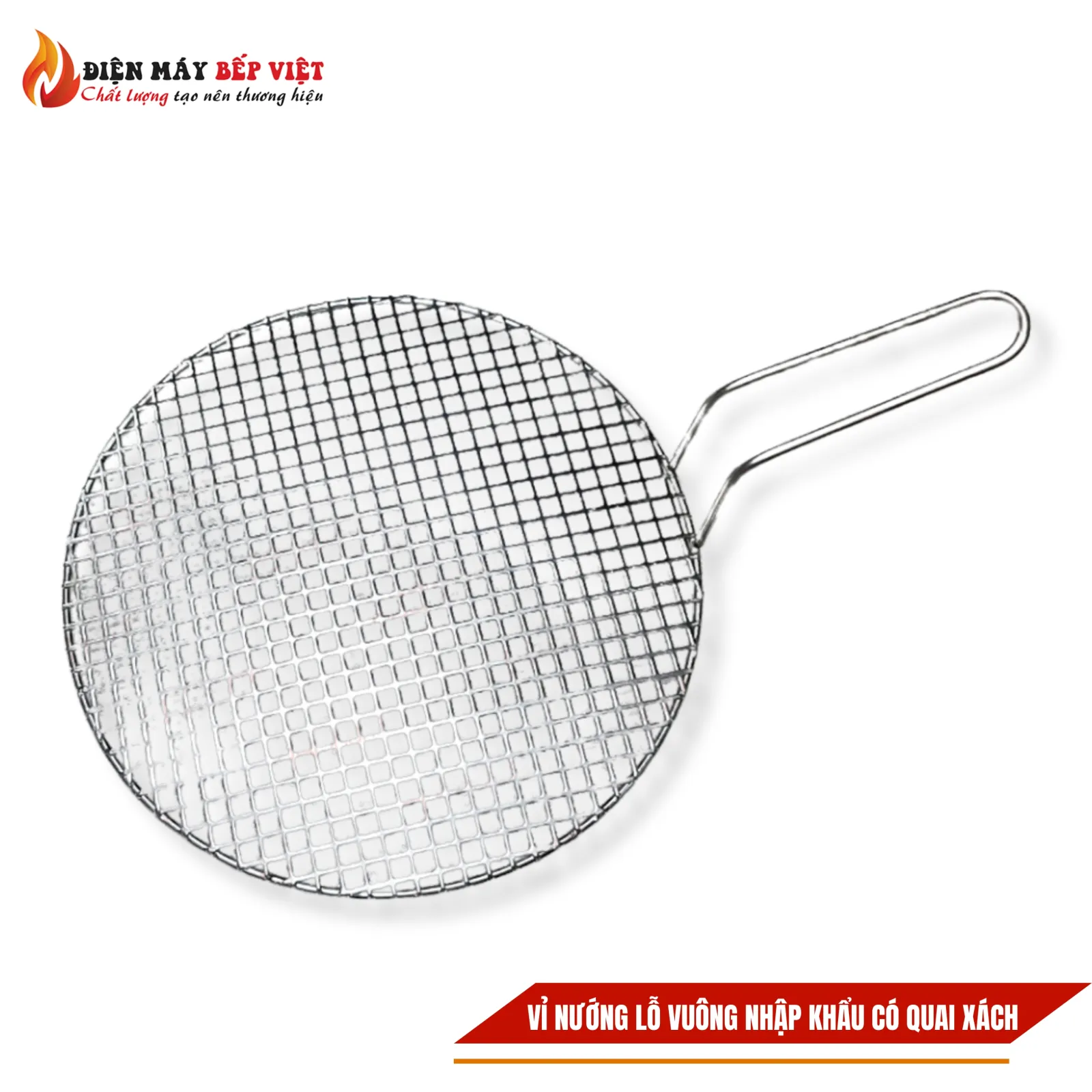 Vỉ Nướng Lỗ Vuông Nhập Khẩu Có Quai Xách