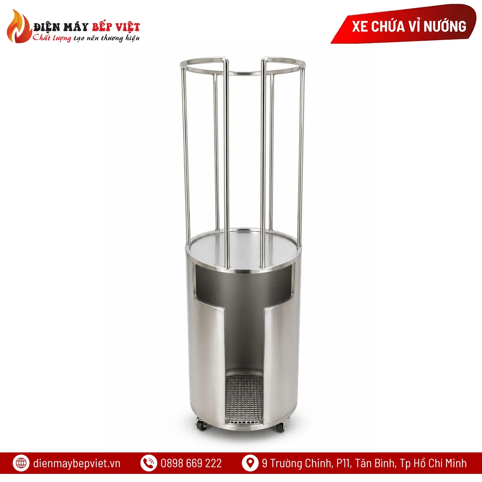 Xe Chứa Vỉ Nướng BBQ Inox 304