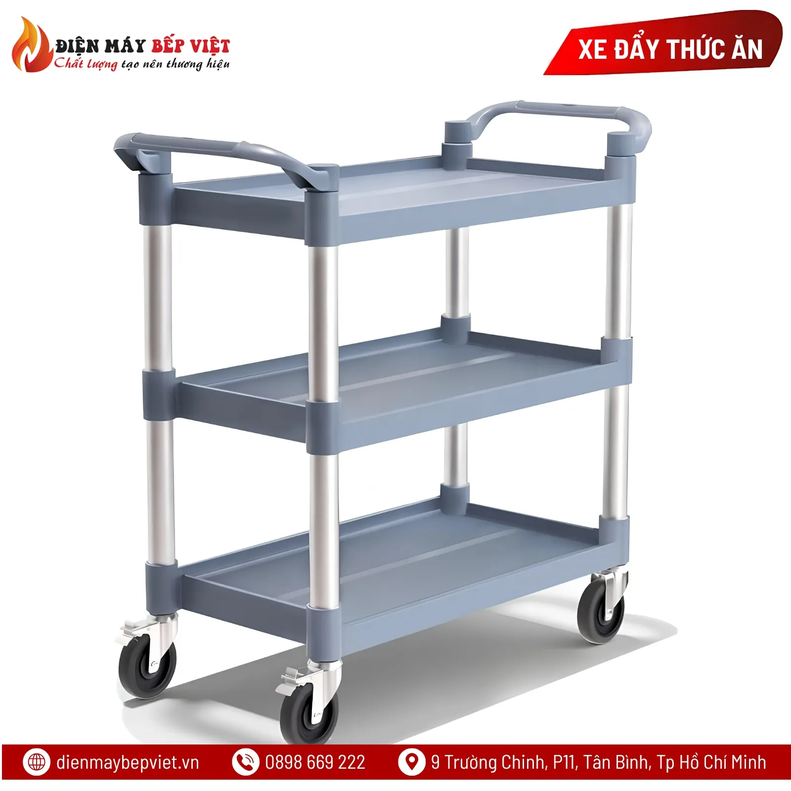 Xe Đẩy Thức Ăn 3 Tầng (Nhựa) NPL-010