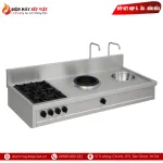 Bếp Kết Hợp 4 Họng Á - 1 Họng Âu - 1 Bồn Rửa Inox