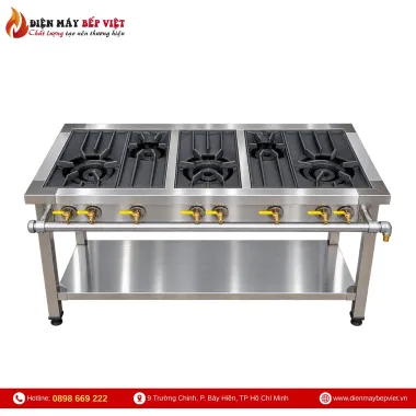 Bếp Gas Công Nghiệp 3 Họng Lớn 2 Họng Nhỏ