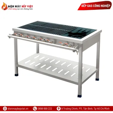 Bếp Gas Công Nghiệp Hàn Quốc 1 Họng Lớn 6 Họng Nhỏ
