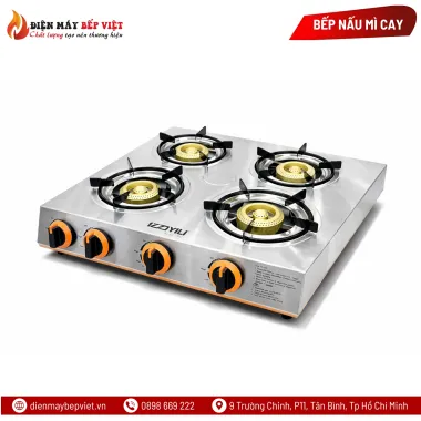 Bếp Gas Mì Cay 4 Họng Vuông Yili 4HS
