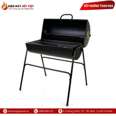 Bếp Nướng Than Hoa Barel Có Nắp Đậy