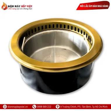 Nồi Lẩu Tròn 2 Ngăn D38 (Màu Vàng)