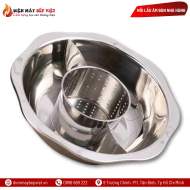 Nồi Lẩu Tròn 3 Ngăn