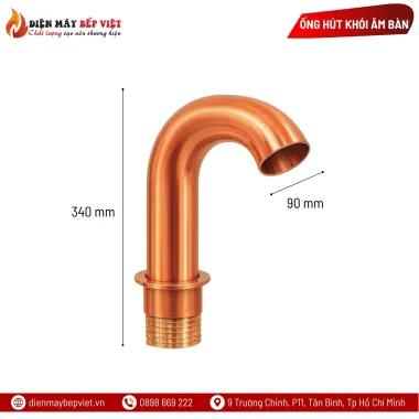 Ống Hút Khói Âm Bàn Nổi Màu Đồng