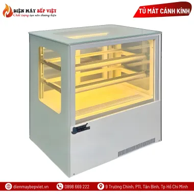 Tủ Bánh Mini Để Bàn 70cm Kính Vuông GB-100V (Màu Trắng)