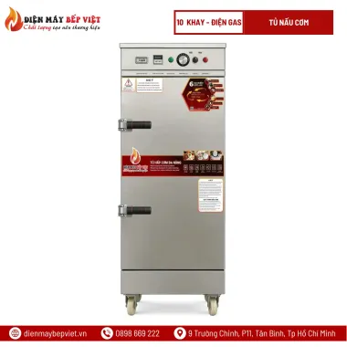 Tủ Cơm 10 Khay Điện Gas