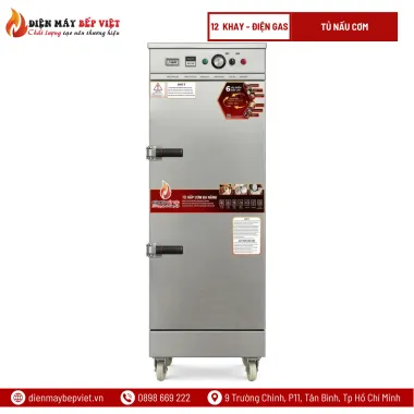 Tủ Cơm 12 Khay Điện Gas