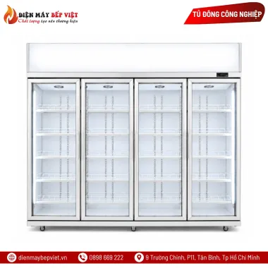Tủ Đông 4 Cánh Kính Cao Cấp Quạt Lạnh Snow Village LD-2500FA