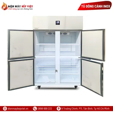 Tủ Đông Mát Inox 4 Cánh 950L Quạt Lạnh Snow Village SLLDZ4-820LD