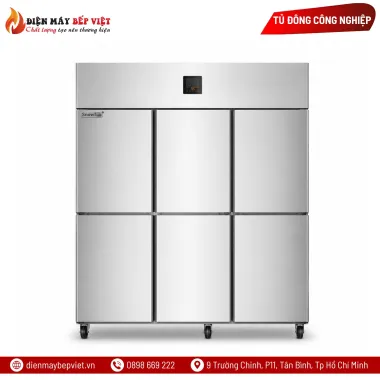 Tủ Đông Mát Inox 6 Cánh Quạt Lạnh Snow Village SLLDZ4-1300LD