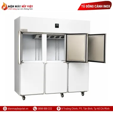 Tủ Đông Mát Inox 6 Cánh Quạt Lạnh Snow Village SLLDZ4-1300LD