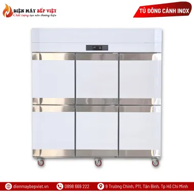 Tủ Đông Mát Quạt Lạnh 6 Cánh Inox Lightcool LS-1200F-6C1