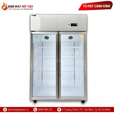 Tủ mát inox 2 cửa kính LC-1200CF