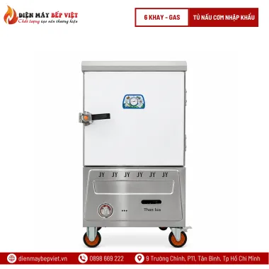 Tủ Nấu Cơm Gas 6 Khay Nhập Khẩu