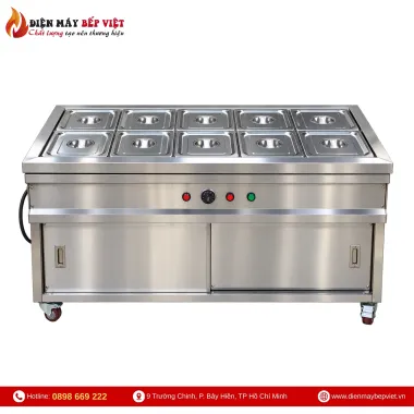 Tủ Quầy Giữ Nóng Thức Ăn 2 Hàng 10 Khay | Điện Máy Bếp Việt