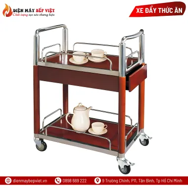Xe Đẩy Có Hộc Khung Bạc 2 Tầng A-055A